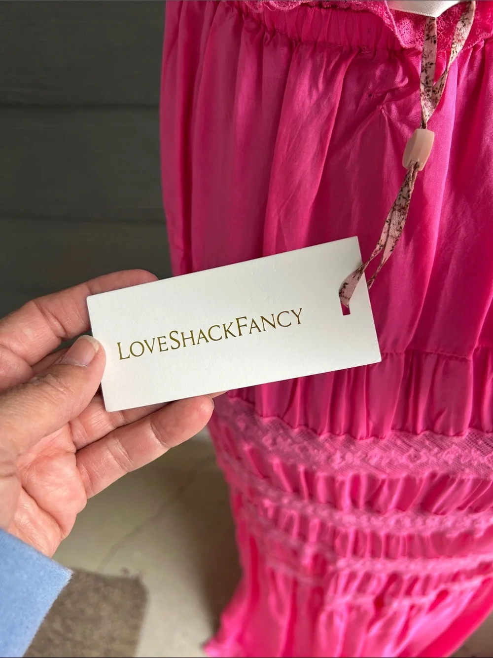 LoveShackFancy Hot Pink Halter Maxi Dress - As Is - Picture 5 of 16